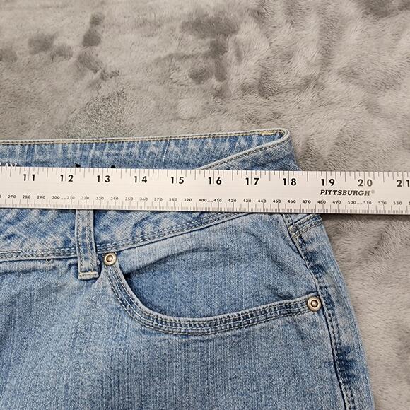 St Johns Bay Jeans Womens Size 16 Blue High Rise Capri Slim Leg Stretch Denim - Picture 7 of 11